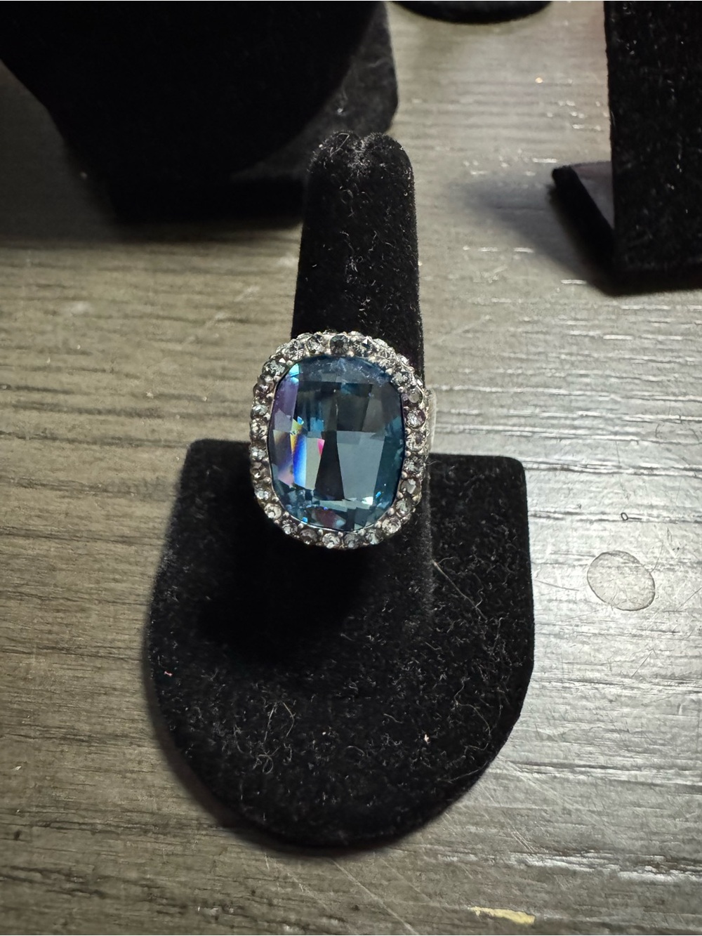 Brighton retired Blue Crystal Halo Ring size 8- Women Jewelry